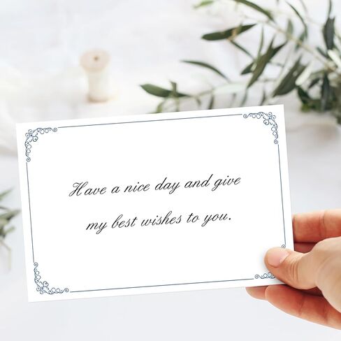 Whaline 50 Pack Flower Stationery Cards with Envelopes Blank Thank You Note Cards Blue White Floral Print Greeting Card for Baby Shower Birthday Invitations Supplies in Saudi Arabia