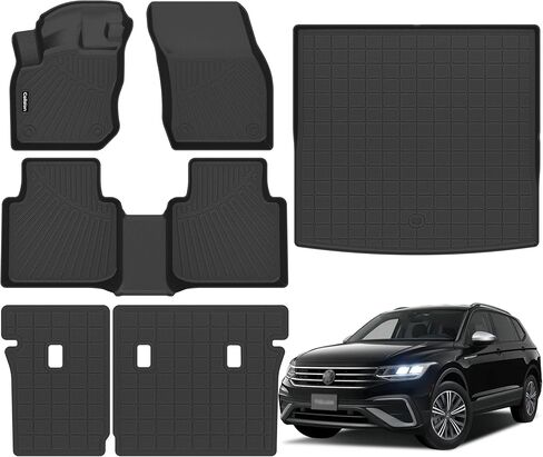 Floor Mat Set for 2020-2025 2026 Ford Explorer 6-Seat—All-Weather, Stain-Resistant Floor Mats & Trunk Liner & Backrest Mat & Door Sill Protector,Custom Fit for Ford Explorer 6 Seat Accessories in Saudi Arabia