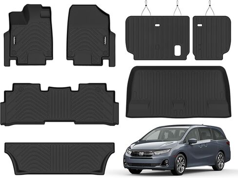 Floor Mat Set for 2020-2025 2026 Ford Explorer 6-Seat—All-Weather, Stain-Resistant Floor Mats & Trunk Liner & Backrest Mat & Door Sill Protector,Custom Fit for Ford Explorer 6 Seat Accessories in Saudi Arabia