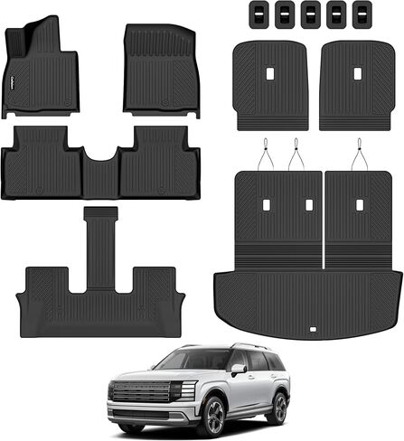 Floor Mat Set for 2020-2025 2026 Ford Explorer 6-Seat—All-Weather, Stain-Resistant Floor Mats & Trunk Liner & Backrest Mat & Door Sill Protector,Custom Fit for Ford Explorer 6 Seat Accessories in Saudi Arabia