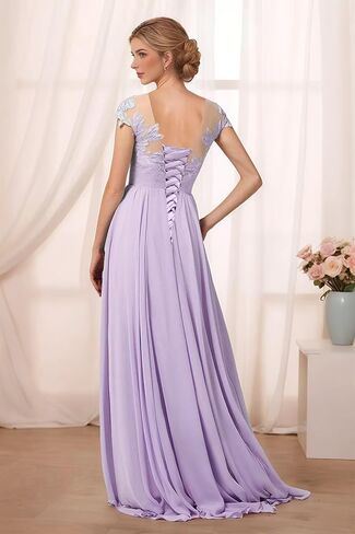 Long Mother of Bride Dresses Flowy Lace Formal Dresses for Wedding Guest Chiffon A Line Prom Dresses with Pockets in Saudi Arabia