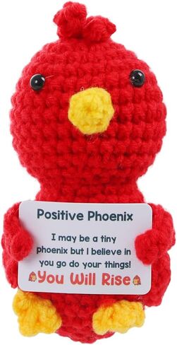 Haraketlt Cute Phoenix Gifts for Women, Handmade Crochet Phoenix with Inspirational Message, Emotional Support Animals Gift for Men Coworkers, Graduation, Friendship, Christmas Stocking Stuffers in Saudi Arabia