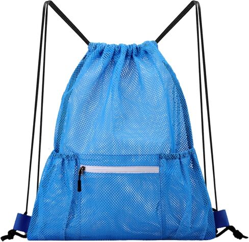 Mesh Drawstring Gym Bag – Large Breathable Sports Backpack Sack for Boxing Gloves, Shoes, Workout Gear, Lightweight Training & Travel Storage(Green) in Saudi Arabia