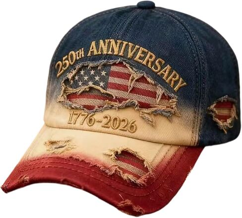 250 Anniversary USA Hat Distressed Denim Cap 1776-2026 Commemorative Baseball Cap 4th of July Gift Patriots Hat in Saudi Arabia