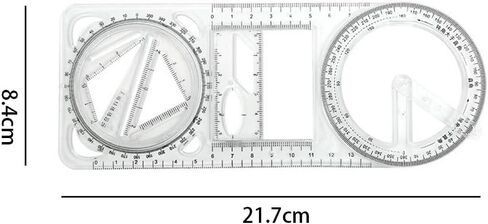 Multi-Functional Math Drawing Ruler - 1pc Geometric Triangular Ruler with Protractor Function in Saudi Arabia