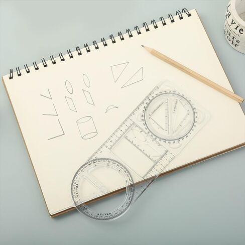 Multi-Functional Math Drawing Ruler - 1pc Geometric Triangular Ruler with Protractor Function in Saudi Arabia