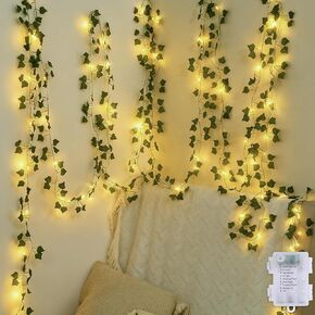 cewor الكرمة مع أضواء خرافية تعمل بالبطارية، 40ft 120 أدى أضواء سلسلة اللبلاب، إكليل اللبلاب الاصطناعي مع أضواء لغرفة النوم، غرفة، جدار، حديقة، حزب، ديكور الزفاف in Kuwait