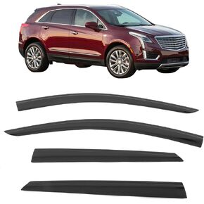 IKON MOTORSPORTS Tape on Low Profile Window Visors, Compatible with 2017-2025 Cadillac XT5, Acrylic Smoke/Tinted Rain Guards, Side Window Wind Deflectors 4PCS in Kuwait