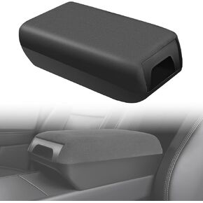2025 2026 Tesla Raised Center Console Armrest Compatible with Model Y Juniper Model 3 Highland，Flannel Material with Layered Storage Compartment，Tesla Accessories Interior Organizers Black in Kuwait