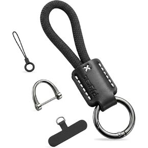 Leather Keychain for Car Keys, Key Chain with Anti-Lost D Key Ring, Car Key Accessories Gift for Men Women in Saudi Arabia