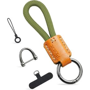 سلسلة مفاتيح جلدية لمفاتيح السيارة، سلسلة مفاتيح مع حلقة مفاتيح على شكل حرف D مضادة للفقدان، هدية إكسسوارات مفاتيح السيارة للرجال والنساء in Kuwait