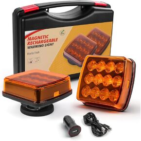 Magnetic Beacon Light Wireless, Portable 12-24V Rotating Warning Lights, Rechargeable Amber Flashing Strobe Lights for Vehicles Trailers Trucks Tractor Bus Forklift Cars in Saudi Arabia