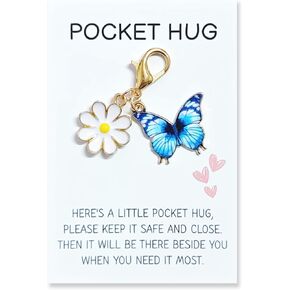 سلسلة مفاتيح YOJO Pocket Hug Keychain، سلسلة مفاتيح مع بطاقة تأكيد إيجابية، بطاقات تبادل تذكارية لتقدير الموظف in Kuwait