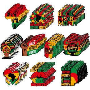Jetec 60 قطعة ديكور حفلات التاريخ الأسود ديكور لوحة إعلانات شهر التاريخ الأسود الأمريكي الأفريقي قطع الورق لمهرجان فبراير لديكور حفلات الفصول الدراسية لمهرجان فبراير in Kuwait