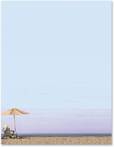 ورق حدودي من PaperDirect On The Beach، تصميم استوائي للمحيط والرمال مع سماء زرقاء، 8.5 × 11، خالي من الأحماض، قرطاسية للرسائل والدعوات والنشرات الإعلانية والبطاقات، 25 ورقة in Saudi Arabia