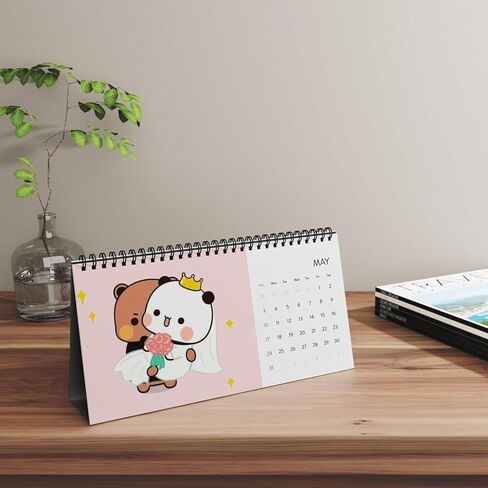 التقويم 2026 - مخطط حائط شهري لطيف لشخصية الباندا والدب للأزواج، ديكور غرفة جمالية من قرطاسية Kawaii، هدية رومانسية للسنة الجديدة له أو لها أو لصديقها أو صديقتها in Kuwait