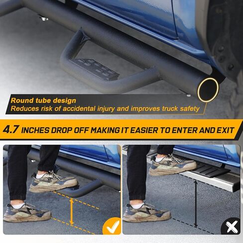 Drop Down Style Running Boards Compatible with 2002-2008 Dodge Ram 1500 Quad Cab /2003-2009 Dodge Ram 2500/3500 Quad Cab, 3 Inch Step Bars Side Step Nerf Bars. in Kuwait