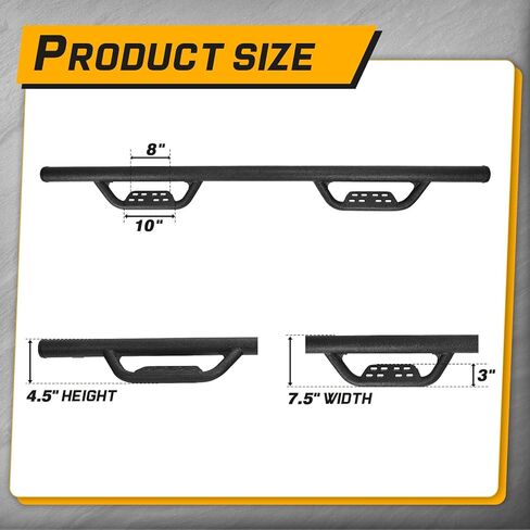 Drop Down Style Running Boards Compatible with 2002-2008 Dodge Ram 1500 Quad Cab /2003-2009 Dodge Ram 2500/3500 Quad Cab, 3 Inch Step Bars Side Step Nerf Bars. in Kuwait