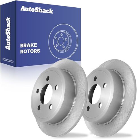 AutoShack 11.21 بوصة (284.8 مم) استبدال دوارات الفرامل الخلفية الصلبة لـ 2003-2007 Jeep Liberty 2003-2006 Jeep TJ 2-PC Set in Kuwait