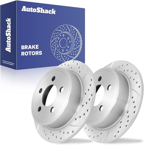 AutoShack 11.21 بوصة (284.8 مم) استبدال دوارات الفرامل الخلفية الصلبة لـ 2003-2007 Jeep Liberty 2003-2006 Jeep TJ 2-PC Set in Kuwait