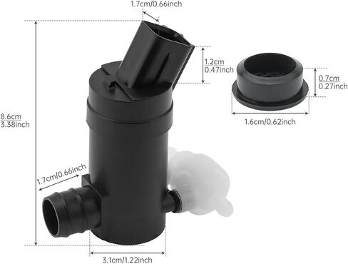 98510-A9000 Windshield Washer Pump Compatible with Kia Sedona 2015-2021 3.3L V6 & Kia Sorento 2016-2020 2.0L 2.4L - Direct Replacement OEM 78413-34000 with Rubber Grommet in Kuwait