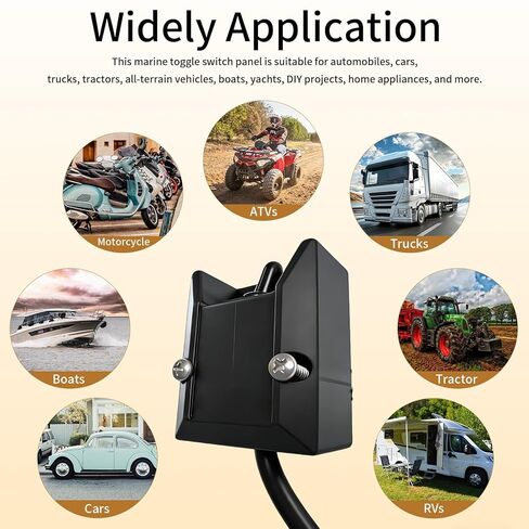 Wired Toggle Switch 12V 30A SPST 2 Pin Waterproof Marine Toggle Switch Panel with 2FT Pre-Wired Heavy Duty ON/Off Latching Rocker Switch for Marine, RV, Car,Boat Electrical Systems,Truck in Kuwait