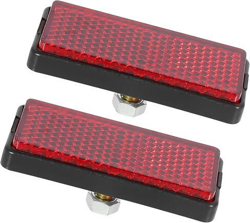 Pair M6x1.0 Red Rectangle Universal Screw Mount Reflective Warning Reflector for Motorcycle Bike 56mm Length Replace Parts Vehicle Components in Saudi Arabia