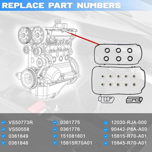 AUCERAMIC VS50773R لهوندا أكورا غطاء صمام المحرك طوقا مع VTEC صمام الملف اللولبي طوقا لهوندا أكورد الطيار أوديسي كروس تور أكورا RDX MDX RL TL TSX ZDX 2008-2016 3.5L 3.7L 15845-R70-A01 in Saudi Arabia