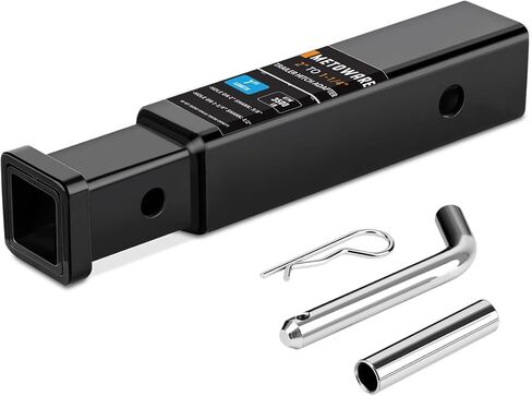 METOWARE Trailer Hitch Receiver Adapter Reducer 2 to 1-1/4 Inch Hitch Adapter, 7 Inch Extension Length with 1/2-Inch Diameter Pin and Clip with 5/8-Inch Adapter, 3,500 lbs GTW in Saudi Arabia