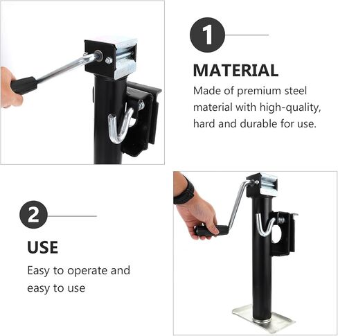 Manual Side Crank Trailer Jack 900kg Load Capacity Black Support Bracket for Recreational Vehicle Camper Yacht Trailer Lifting and Leveling in Saudi Arabia
