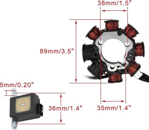 WOOSTAR 8 Coil 5 Wire Magneto Stator Replacement for TRX200 Fourtrax 200 1990-1991 TRX200D Fourtrax 200 1991-1997 TRX200A FourTrax 200 1990-1991 TRX200D FourTrax 200 Type || 1991-1997 in Saudi Arabia