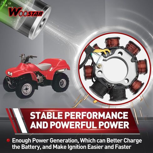 WOOSTAR 8 Coil 5 Wire Magneto Stator Replacement for TRX200 Fourtrax 200 1990-1991 TRX200D Fourtrax 200 1991-1997 TRX200A FourTrax 200 1990-1991 TRX200D FourTrax 200 Type || 1991-1997 in Saudi Arabia