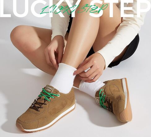 LUCKY STEP Women's Retro Fashion Sneakers - Non Slip Casual Athletic Shoes - Trendy Classic Comfortable Tennis Sneaker in Saudi Arabia