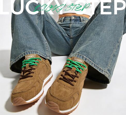 LUCKY STEP Women's Retro Fashion Sneakers - Non Slip Casual Athletic Shoes - Trendy Classic Comfortable Tennis Sneaker in Saudi Arabia