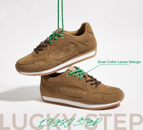 LUCKY STEP Women's Retro Fashion Sneakers - Non Slip Casual Athletic Shoes - Trendy Classic Comfortable Tennis Sneaker in Saudi Arabia