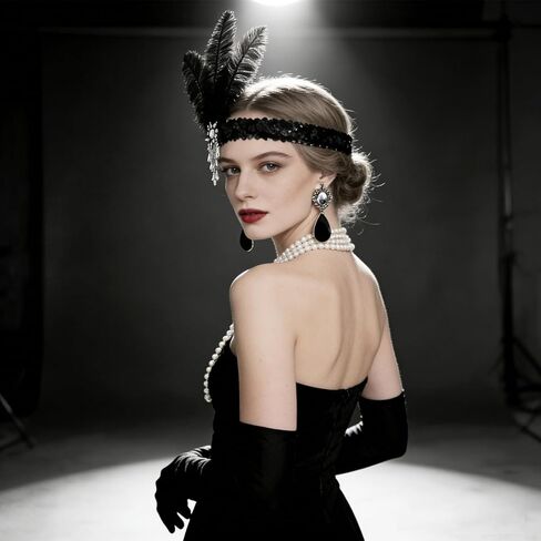 6pcs 1920s Great Gatsby Flapper Accessories Set for Women in Saudi Arabia