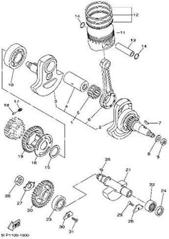 Crankshaft Assembly fits Yamaha Raptor 660 YFM660 (2001-2005) in Saudi Arabia