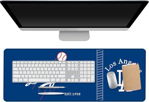 Baseball Mouse Pad Extended Large 31.5 x 11.8 Inch, XL Gaming Desk Pad with 4mm Anti-Slip Rubber Base, Baseball Keyboard Pad Mouse Mat for Los Angeles Home Office Work in Kuwait