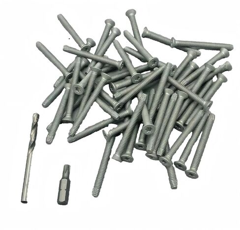 60pack TFX250ACQ 1/4" x 2.5" Plated for Torx Head Self Tapping Trailer Deck Screws Treated Wood - Includes 7/32" Drill bit and T-30 Driver bit - Trailer Screws 1/4 in x 2-1/2 in in Saudi Arabia
