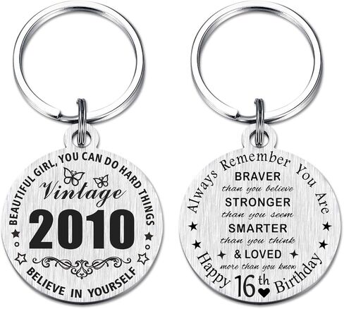 Resdink Sweet 16th Birthday Gifts for Girls - 2010 Keychain for 16 Years Old Women Birthday Present for Daughter Granddaughter, Happy 16th Bady Key Chain Decorations in Saudi Arabia