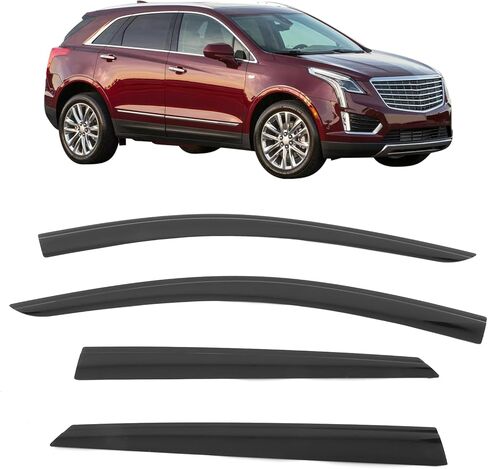 IKON MOTORSPORTS Tape on Low Profile Window Visors, Compatible with 2017-2025 Cadillac XT5, Acrylic Smoke/Tinted Rain Guards, Side Window Wind Deflectors 4PCS in Kuwait