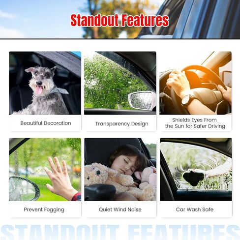 IKON MOTORSPORTS Tape on Low Profile Window Visors, Compatible with 2017-2025 Cadillac XT5, Acrylic Smoke/Tinted Rain Guards, Side Window Wind Deflectors 4PCS in Kuwait