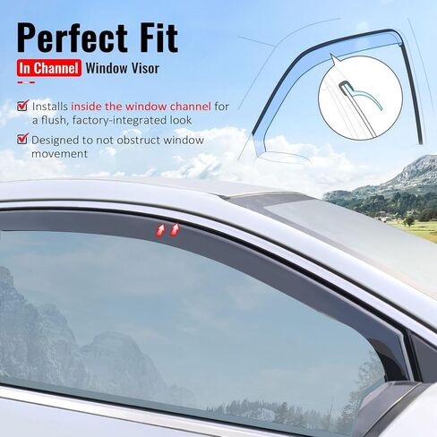 IKON MOTORSPORTS in Channel Window Visors Compatible with 2022-2026 VW Volkswagen MK8 Golf GTI & Golf R, PC Polycarbonate Black Rain Guards, Side Window Wind Deflectors 4PCS in Kuwait