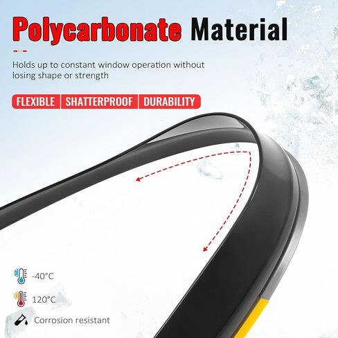 IKON MOTORSPORTS in Channel Window Visors Compatible with 2022-2026 VW Volkswagen MK8 Golf GTI & Golf R, PC Polycarbonate Black Rain Guards, Side Window Wind Deflectors 4PCS in Kuwait