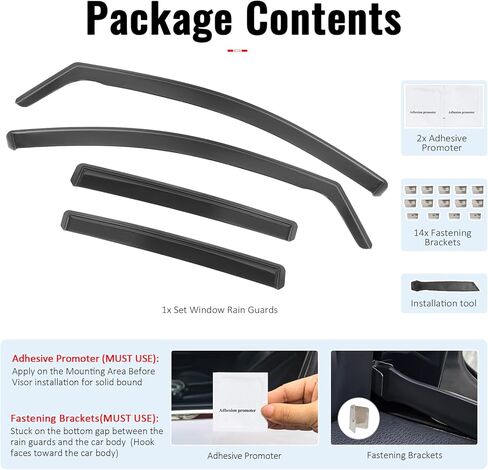 IKON MOTORSPORTS in Channel Window Visors Compatible with 2022-2026 VW Volkswagen MK8 Golf GTI & Golf R, PC Polycarbonate Black Rain Guards, Side Window Wind Deflectors 4PCS in Kuwait