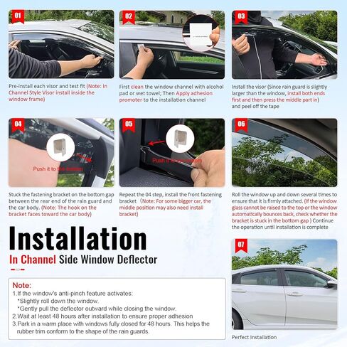 IKON MOTORSPORTS in Channel Window Visors Compatible with 2022-2026 VW Volkswagen MK8 Golf GTI & Golf R, PC Polycarbonate Black Rain Guards, Side Window Wind Deflectors 4PCS in Kuwait