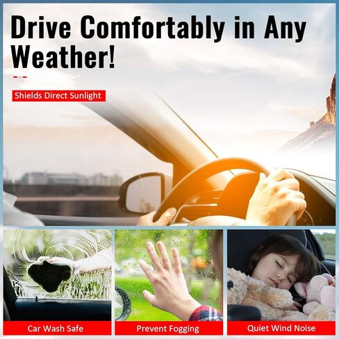 IKON MOTORSPORTS in Channel Window Visors Compatible with 2022-2026 VW Volkswagen MK8 Golf GTI & Golf R, PC Polycarbonate Black Rain Guards, Side Window Wind Deflectors 4PCS in Kuwait