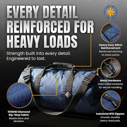 حقائب دفل كبيرة من Diamond Ripstop، متينة للغاية ومقاومة للتمزق، خياطة معززة، مقاومة للطقس، حقيبة دفل قابلة للطي للسفر (12 بوصة × 24 بوصة، 44 لتر) in Kuwait