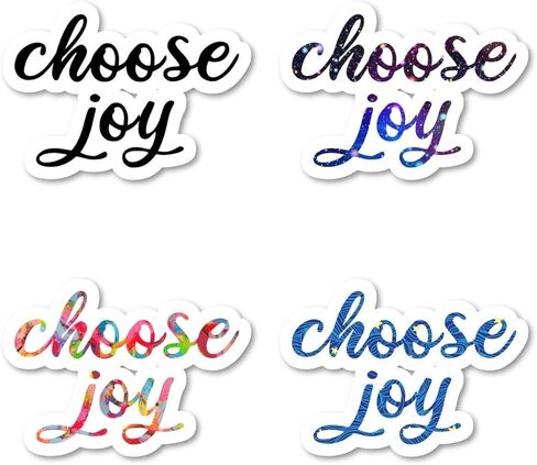 Choose Joy Sticker, 5" UV-Protected Vinyl, Black & White, Quote Style, Indoor/Outdoor Use in Saudi Arabia