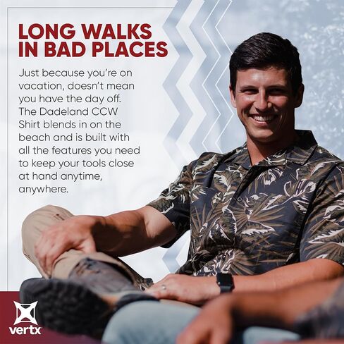Vertx Dadeland CCW Mens Concealed Carry Tactical Shirt, Stretch Fabric for Outdoors, Relaxed-Fit in Saudi Arabia